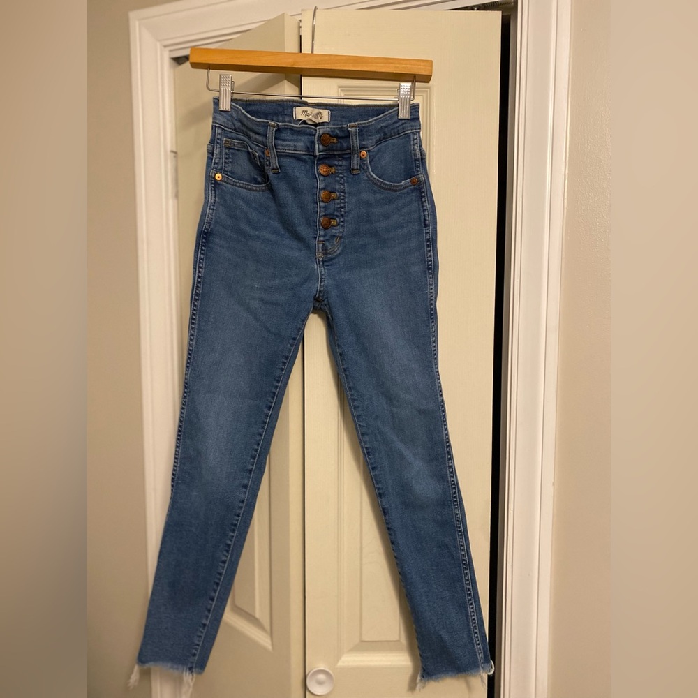 Madewell High Rise Blue Jeans with Contrast Stitching